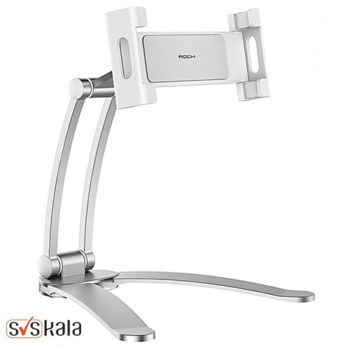 پایه نگهدارنده گوشی موبایل و تبلت راک مدل UNIVERSAL DESKTOP STAND (نقره ای)